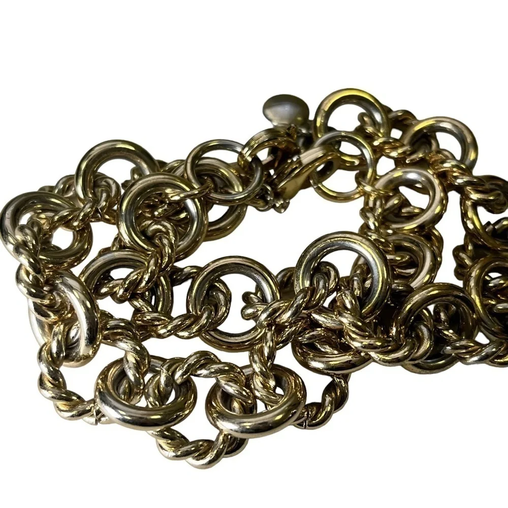 J Crew Gold Chunky Chain Bracelets Nautical - Picture 1 of 9